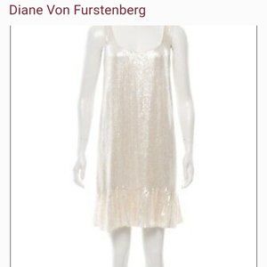 Diane von Furstenberg DVF Silk Sequin Shift Orba Dress
